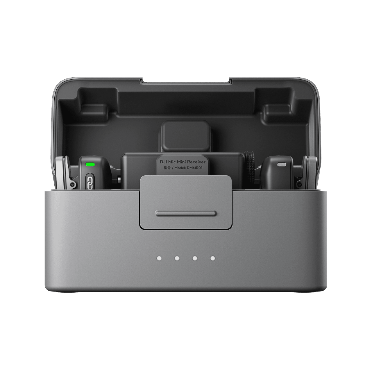 DJI Mic Mini, visuel officiel du kit avec boîtier ; composition de la location à confirmer